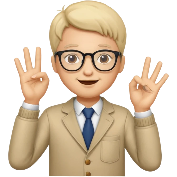 祝賀成功 by Cute招sir (with glasses)（casual wear) emoji