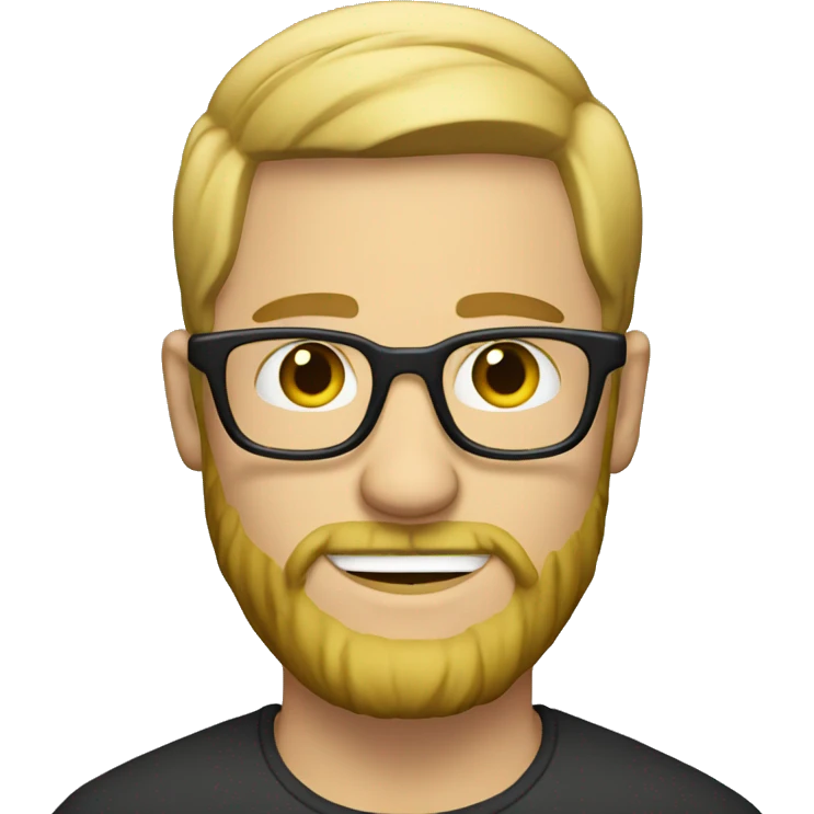 Blonde man with beard and glasses emoji