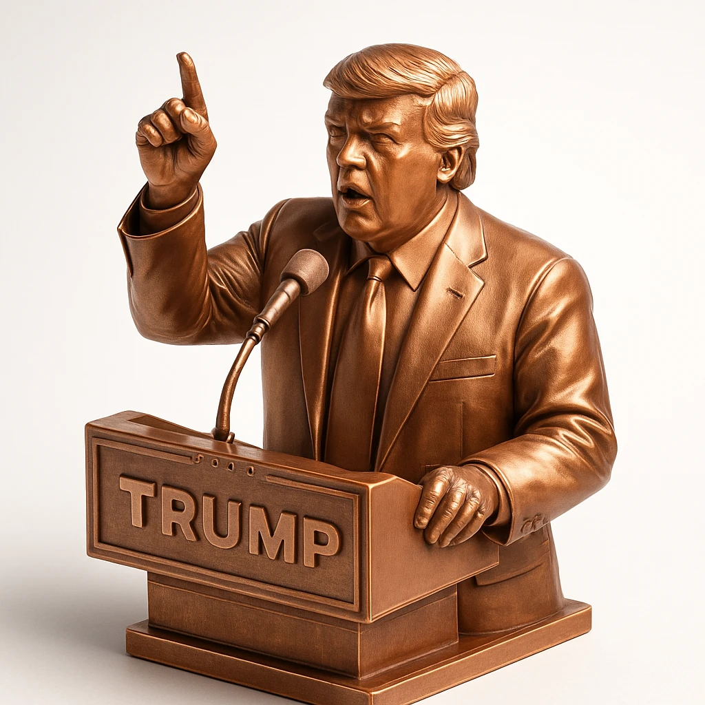 Donald Trump speaking at a rally emoji