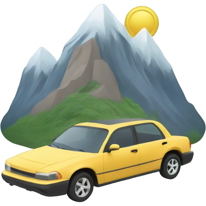 driving car mountain emoji