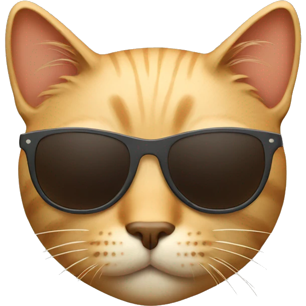 Tan cat with sunglasses emoji