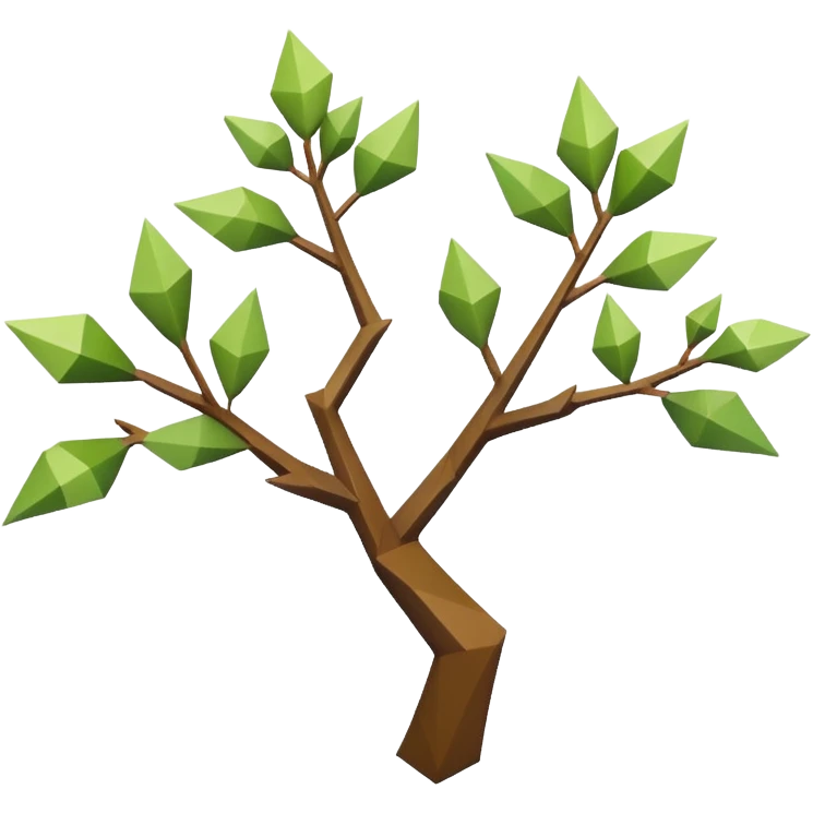 low poly branch white mystical  emoji