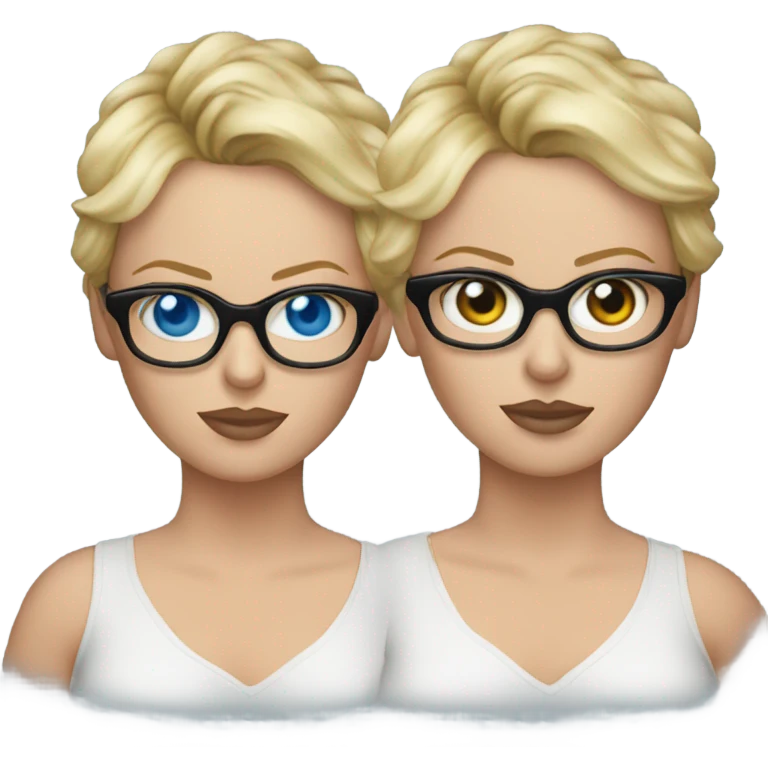 ultra realistic charlize theron, blue eyes, wearing shirt and black glasses  emoji