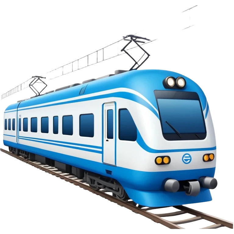 Qinghai-Tibet Railway train, simplified cute emoji style, cartoon modern Chinese train, bold colors emoji