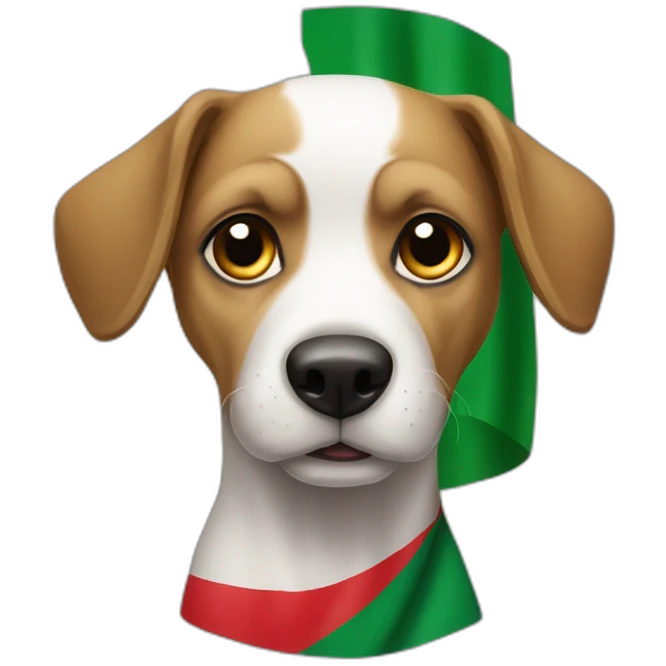 Chien avec drapeau de l’Algérie emoji