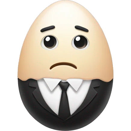 egg with face and suit emoji