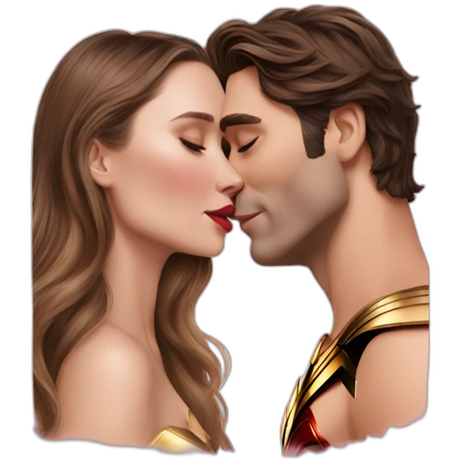elizabeth olsen kissing wonder woman emoji