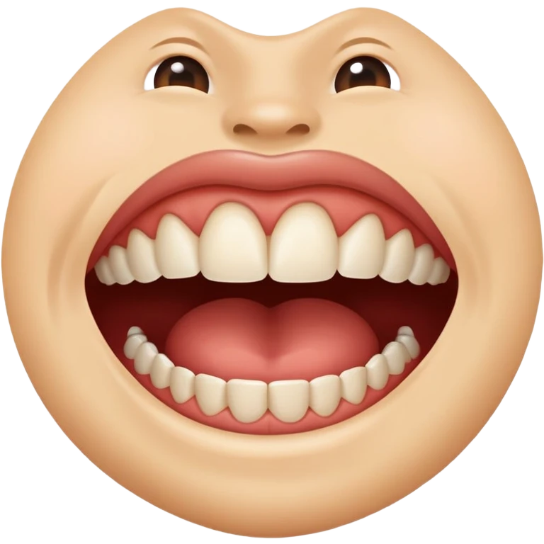 Bitting lip and teeth  emoji