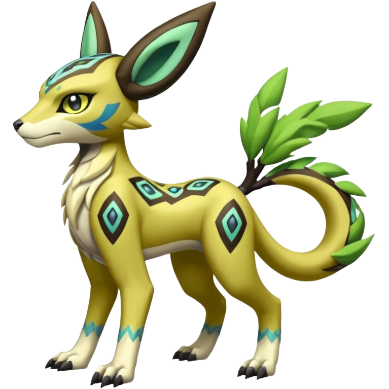 Tribal Exotic Meloetta-Zygarde-Zeraora-Renamon-Protogen-Palkia-hybrid-fusion-Fakémon-creature, full body emoji