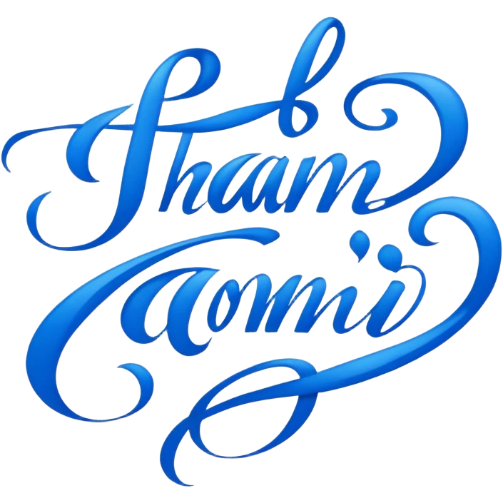 Creative Calligraphy  Blue  THANK emoji