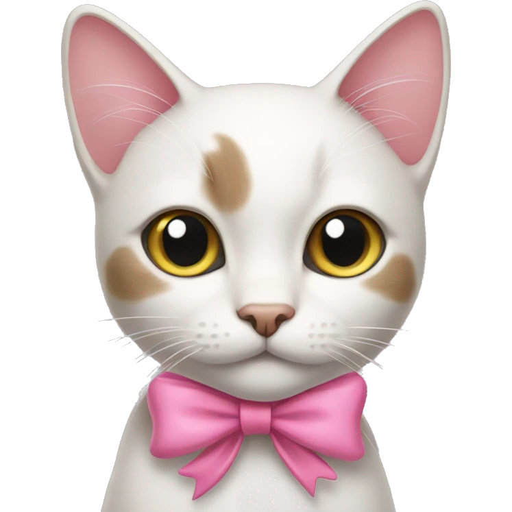 Cat with a pink bow emoji
