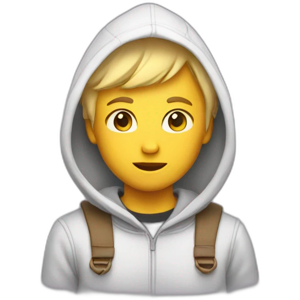 A gut with blonde hair anes with an hoodie emoji
