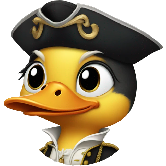 duckling dressed up like Captain hook with an eye patch  emoji