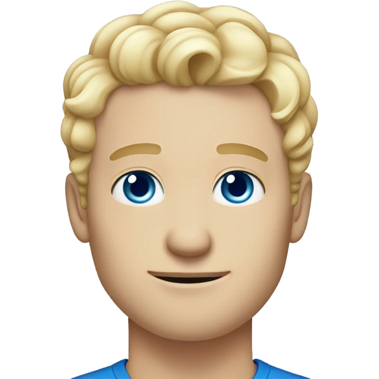 short curl blonde 30yo man blue eyed pale skin raised hand emoji