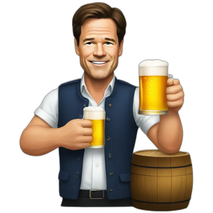 Mark rutte with drinking beer emoji
