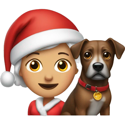 Mrs santa with dog emoji