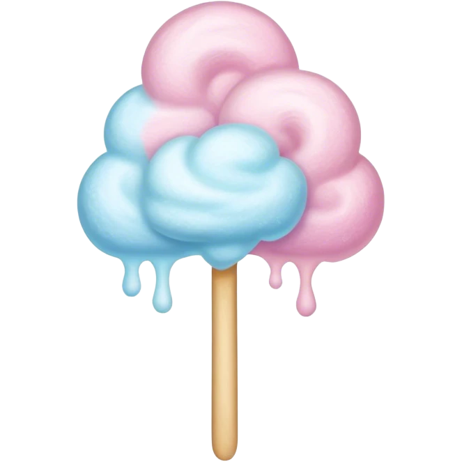 Pastel shimmering cotton candy emoji