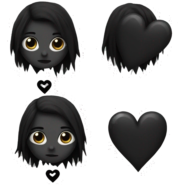 Goth black heart emoji