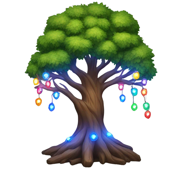 Tree with lights on it  emoji