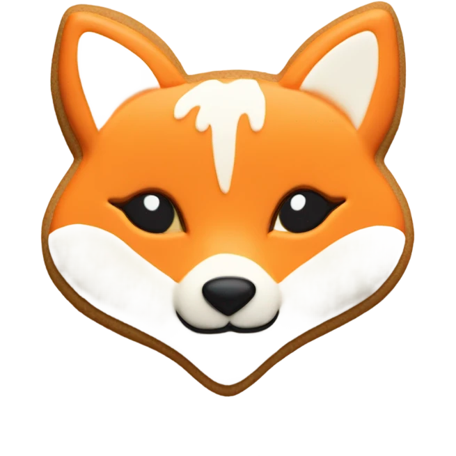 Fox cookie heart emoji