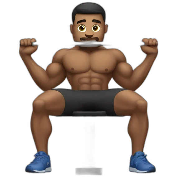 A guy doing bench press emoji