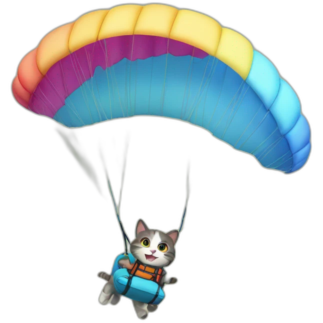 cat paragliding emoji