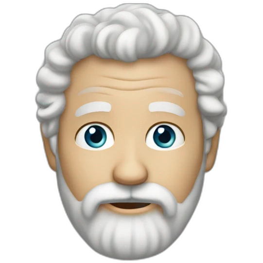 Curly white 60 year old man with long beard emoji