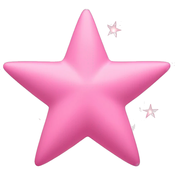 Three small pink , 4-pointed stars grouped together. The stars have a slightly elongated shape, giving them a twinkling effect. They vary in size, with the largest star in the center and two smaller stars on either side.  emoji