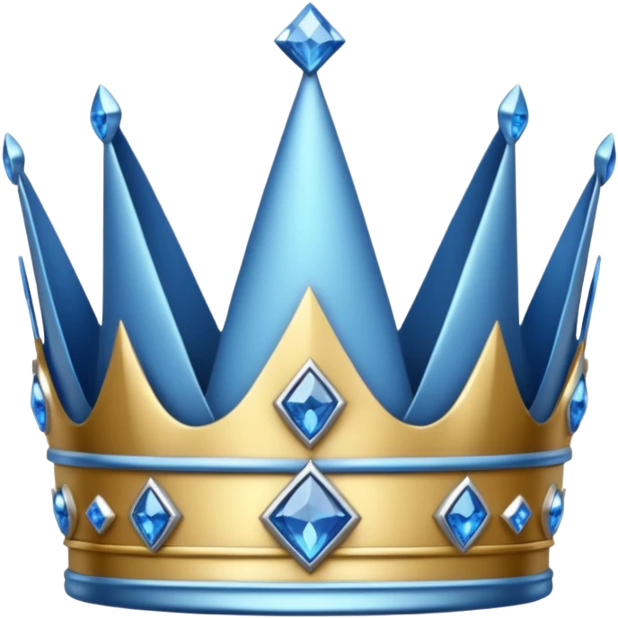 silver crown with blue diamonds emoji