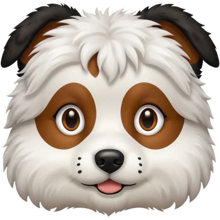 white black dog emoji