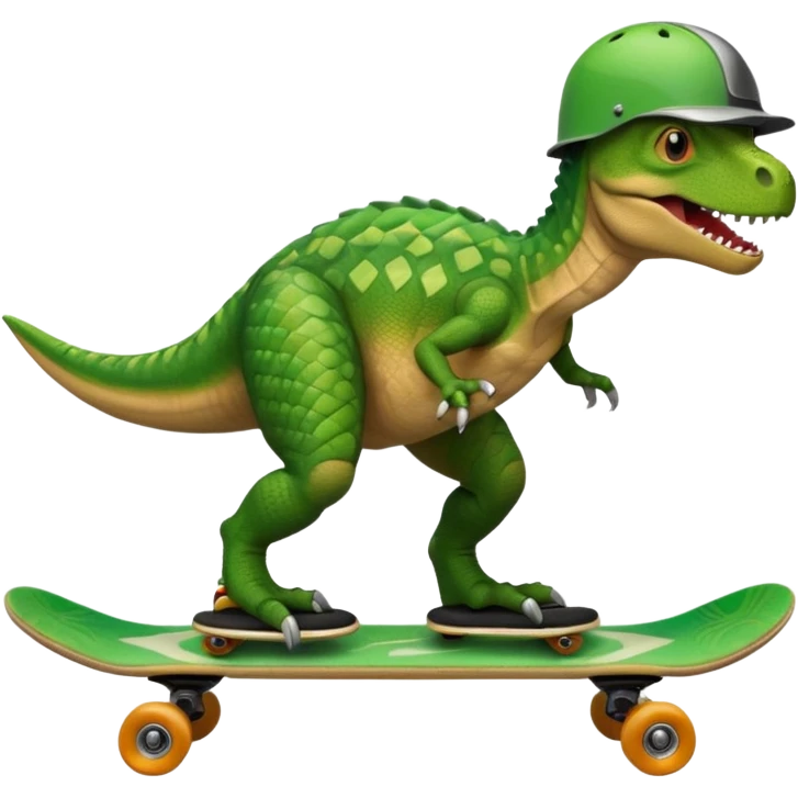 Dinosaur on a skateboard emoji