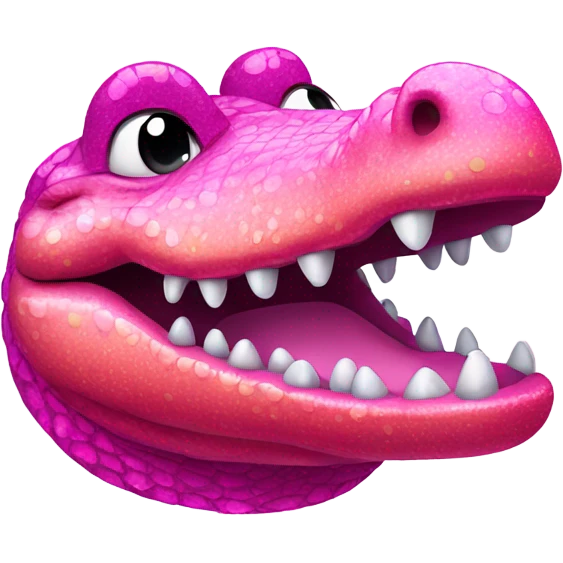Pink ombre crocodile with glitter emoji
