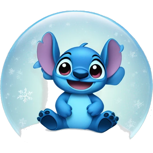 Stitch in a snow globe emoji