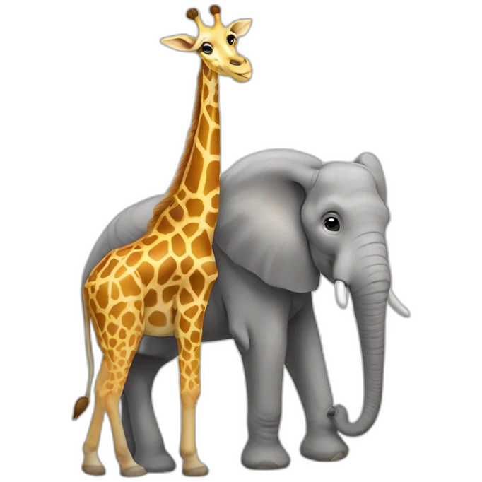 Girafe on a elephant emoji