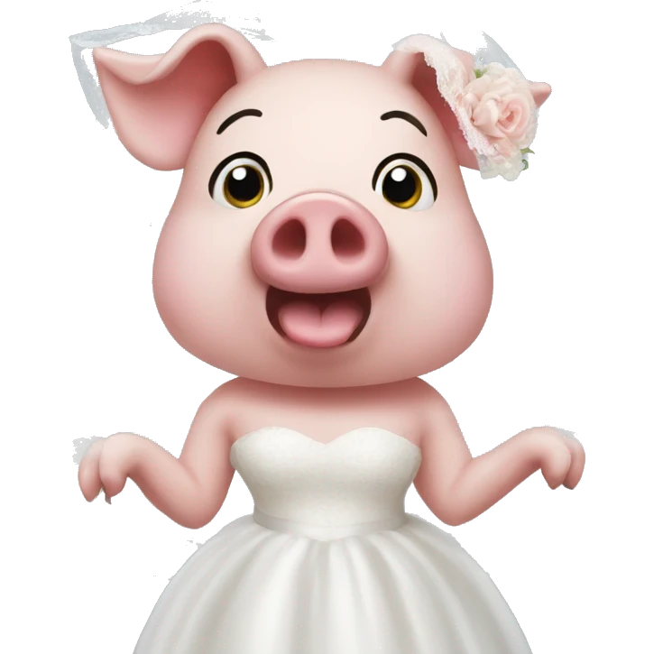 Pig in wedding veil emoji