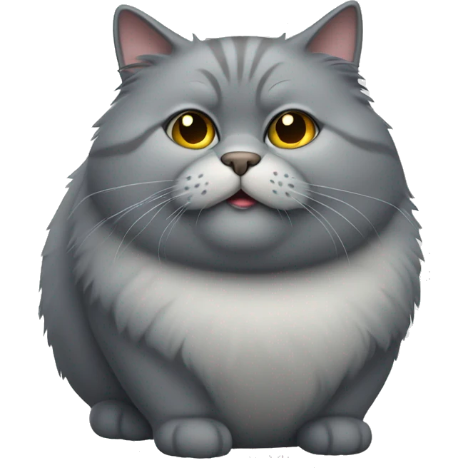 Fat fluffy grey cat emoji