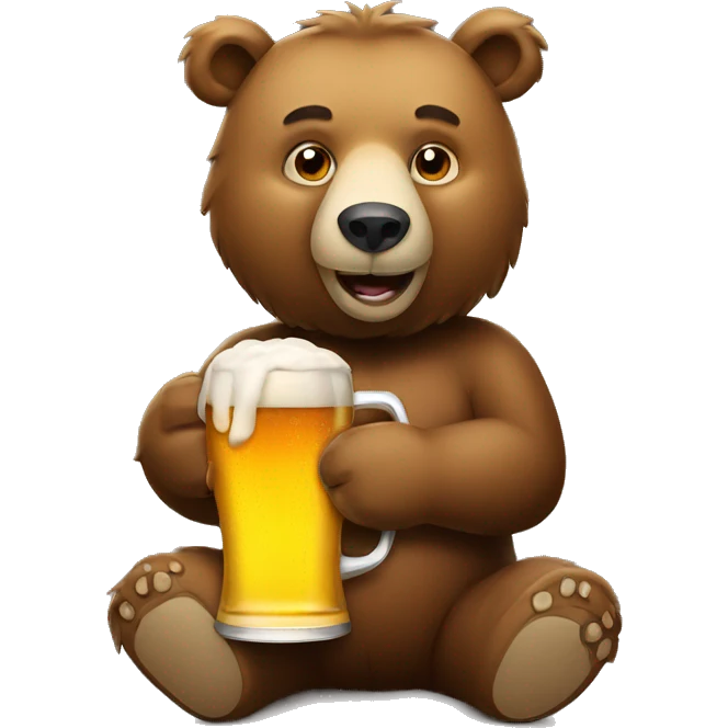 Bear with a beer emoji