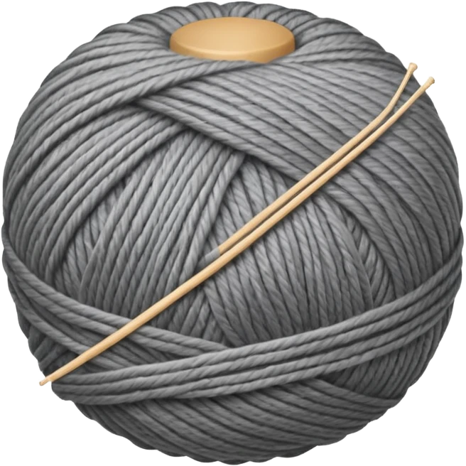 ball of knitting thread grey material emoji