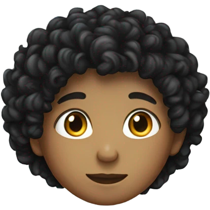 Black curly hair boy with black hair girl emoji