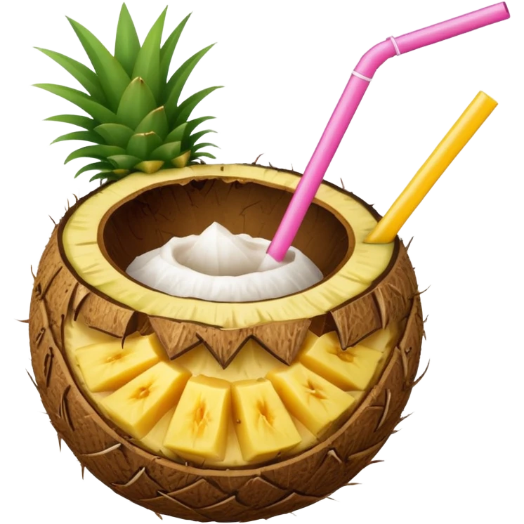 coconut drink with pineapple emoji