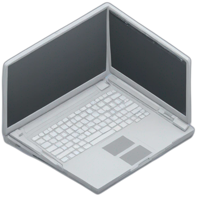 unfold laptop，isometric view emoji