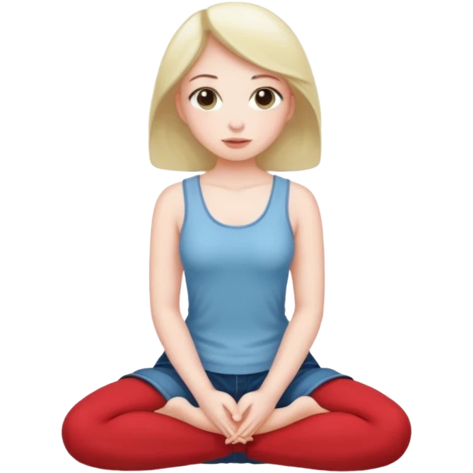 Girl sitting on her knees with her hands behind her back  emoji