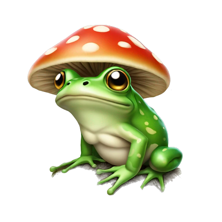 Frog on a mushroom  emoji