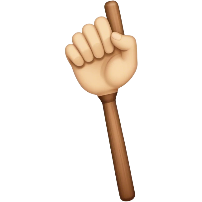 Hand holding Woodstick emoji