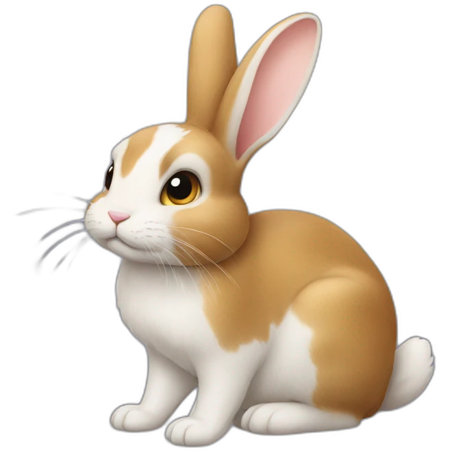 Lapin sur chat emoji