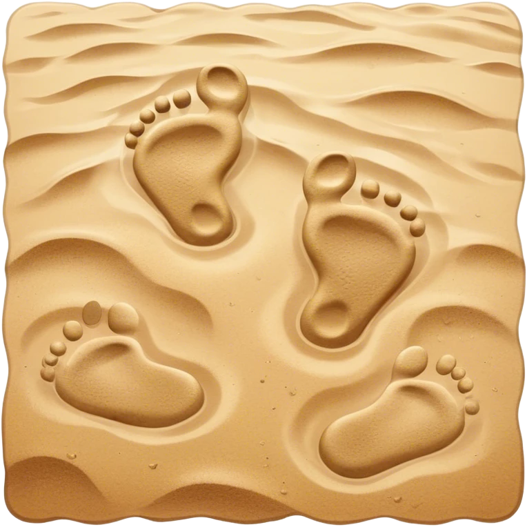**Baby footsteps lead ahead of larger ones**, as if guiding the adult forward.  on sand emoji