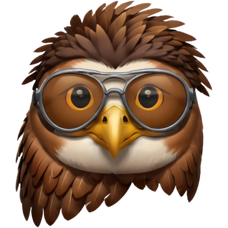 Hawk with aviator sunglasses emoji