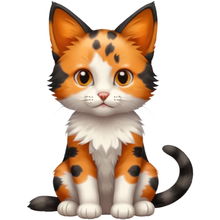 a sitting kitten with spots emoji