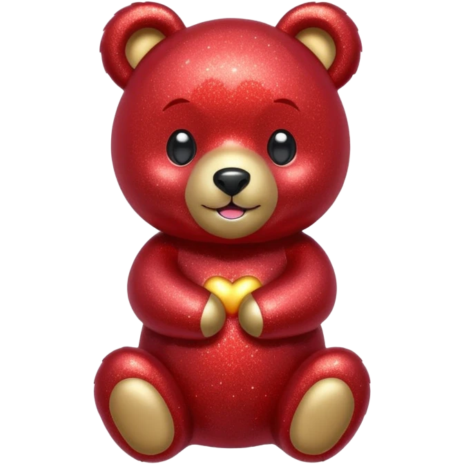 red glitter bear Happy  emoji