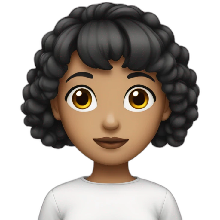 girl with black hime cut hairstyle emoji